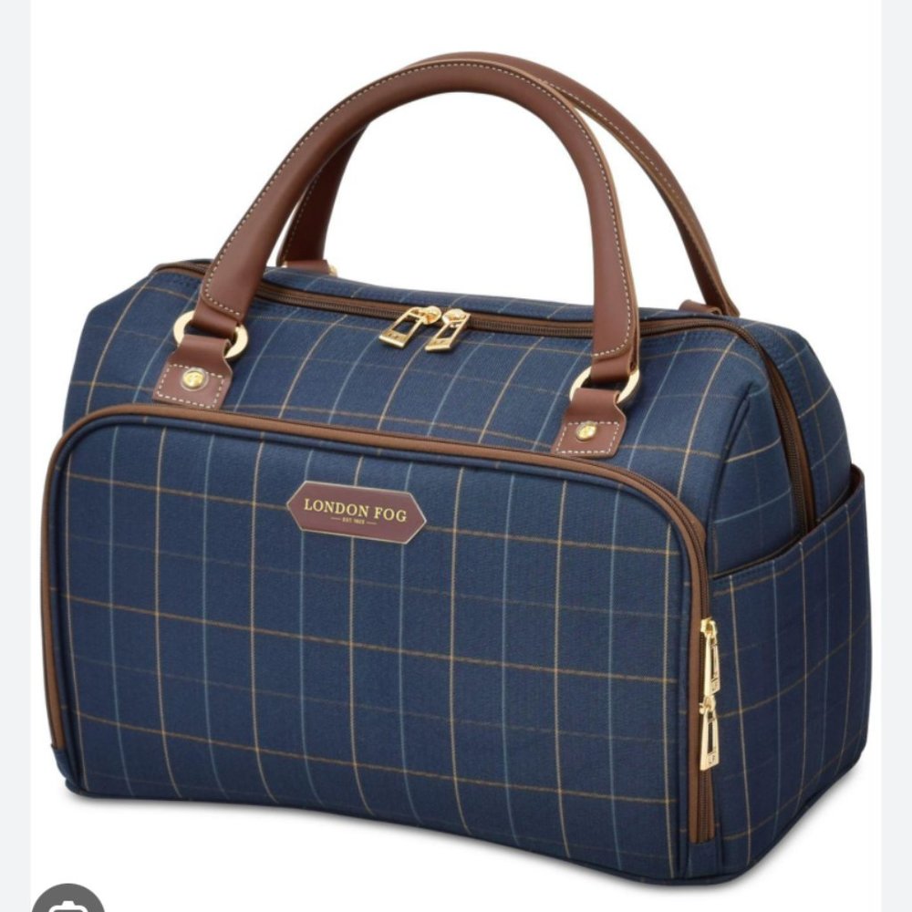 London Fog Brentwood 17" Cabin Bag - Navy Plaid